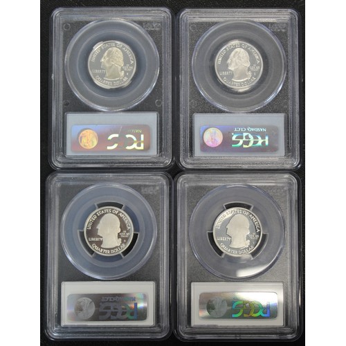 326 - USA, a collection of silver proof Washington State quarter dollars (4), all graded PCGS PR69DCAM. Co... 