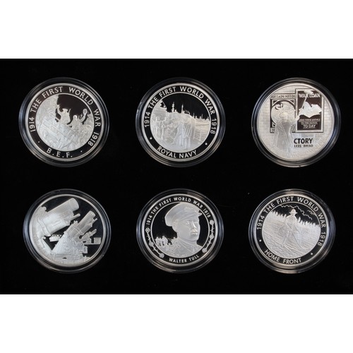 254 - 2014 First World War £5 silver proof 6-coin set, 