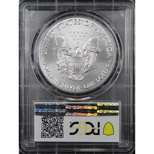 315 - PCGS SP70 2019-W USA 1oz Burnished silver eagle. Struck at the West Point Mint being a key-date Eagl... 