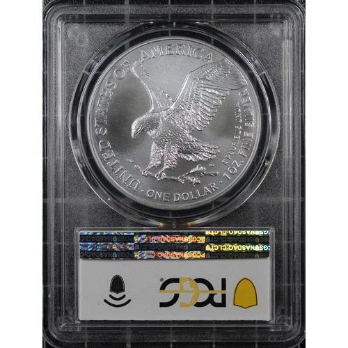 318 - USA, 2022-(W) 1oz silver eagle $1, PCGS MS70. Struck at the West Point Mint with less than 200,000 m... 