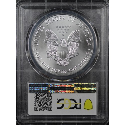 316 - USA, 2019-(W) 1oz silver eagle $1, PCGS MS70. Struck at the West Point Mint with less than 200,000 m... 