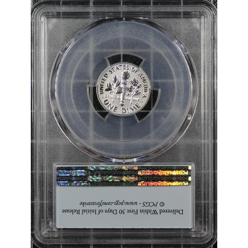 328 - USA, PCGS PR70 2018-S Reverse proof 10C dime from the 50th Anniversary Set. As struck, FDC, and pres... 