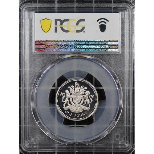 229 - PCGS PR69DCAM 2008 Silver proof £1 coin featuring the Ryal Coat of Arms. nFDC/FDC. [S.J13]... 