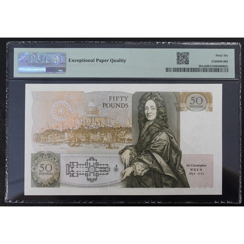 10 - PMG GEM UNC 66 EPQ, Low serial number Bank of England £50 note, D.H.F. Somerset, B352. First issue, ... 