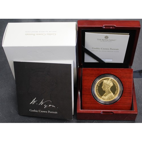 173 - 2021 Gold proof 2oz £200 featuring the Gothic Crown Portrait, Elizabeth II. Part of the Great Engrav... 