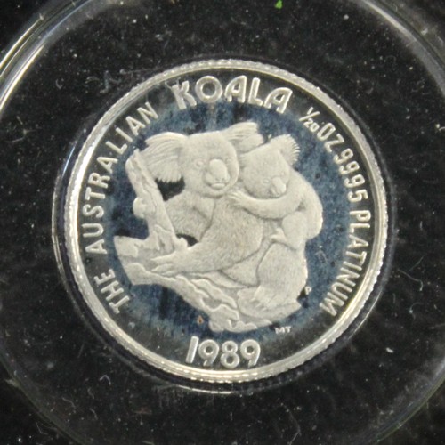 191 - Australia, 1989 1/20oz Platinum proof $5 Koala, In official presentation pack. Very scarce, as issue... 