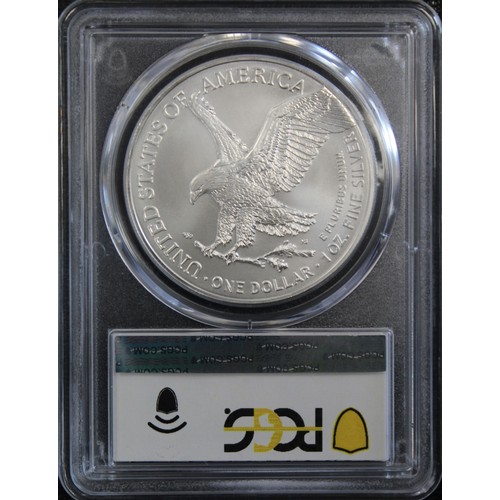 319 - USA, 2023 1oz silver eagle $1, PCGS MS69. Struck at the Philadelphia Mint. Presented in Early Issue ... 