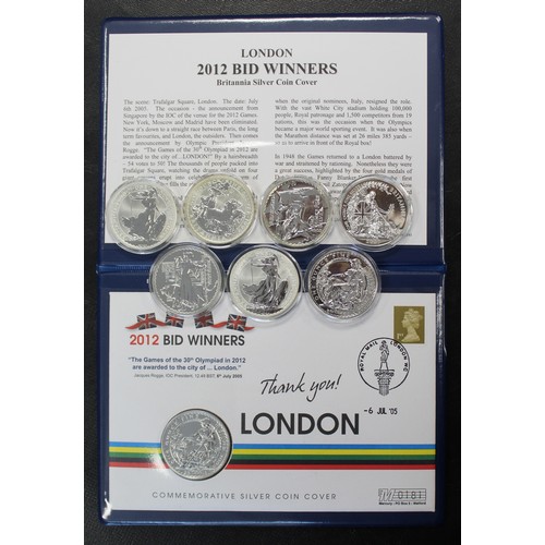 198 - Silver Britannia 1oz £2 coins (8) including 1998, 1999, 2001, 2003, 2004, 2005 (2) & 2007. One o... 