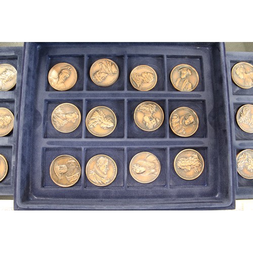 335 - The Kings and Queens of England; A modern reproduction set of 34 medals originally by Jean Dassier. ... 