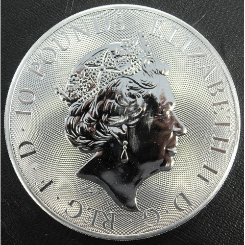 283 - 2021 10oz silver Queen's Beasts Completer, Elizabeth II. One of the most collectable designs from th... 