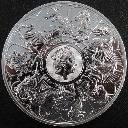 283 - 2021 10oz silver Queen's Beasts Completer, Elizabeth II. One of the most collectable designs from th... 