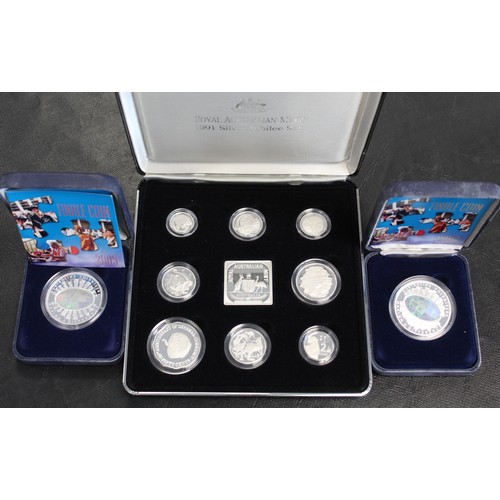 296 - Australia, an assortment of silver proof coins and sets (3) comprising 1991 