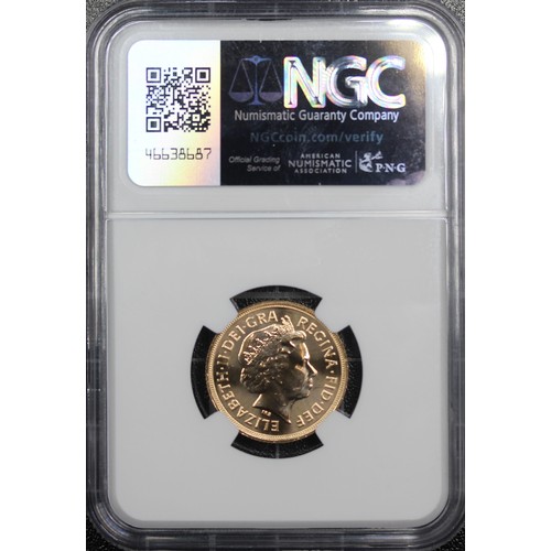 176 - 2012 Sovereign, NGC MS64, Elizabeth II. Special reverse with stylised St. George & the dragon by... 