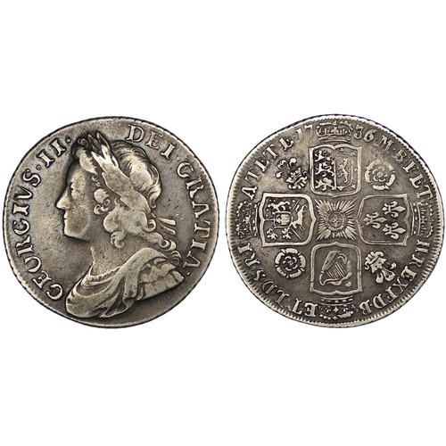 100 - 1736/5 Shilling, George II. Obv. Young laureate and draped bust, Rev. Roses & plumes in angles, ... 