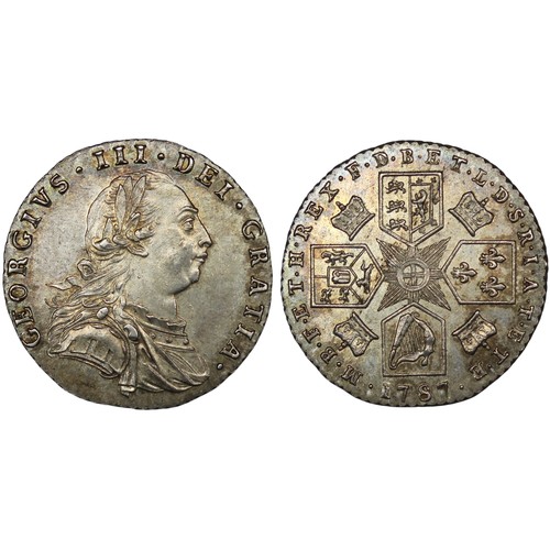 91 - 1787 Sixpence, no semée of hearts, George III. EF with soft tone forming. [ESC 1626, Bull 2187, S.37... 