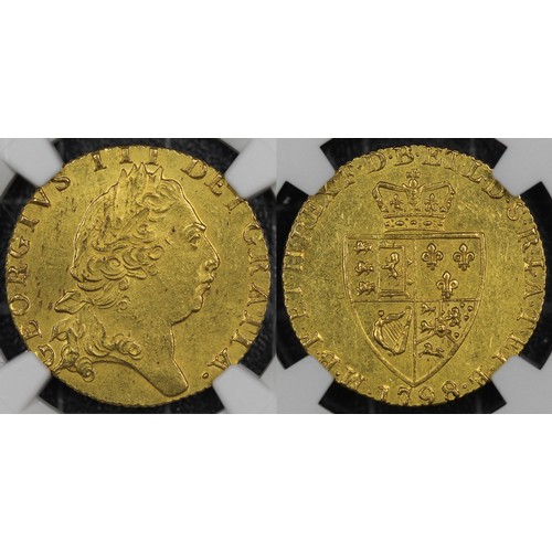 96 - 1798 Guinea, NGC MS61, George III. Odd trivial surface mark otherwise a lovely example always desira... 