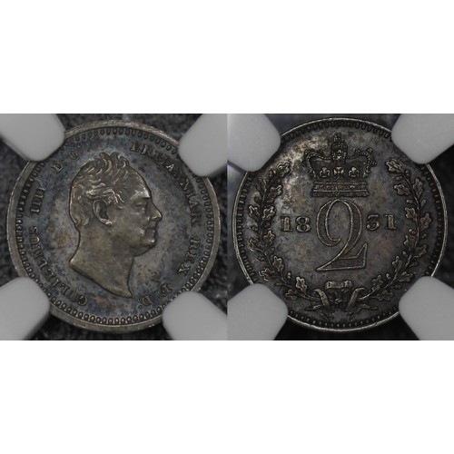 66 - 1831 Proof Maundy set, William IV. NGC graded PF63, PF62, PF62 & PF63 from fourpence to penny re... 