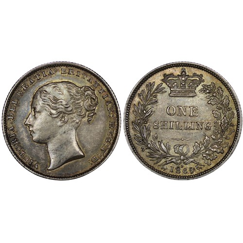 106 - 1865 Shilling, Victoria, Die #2. Obv. second young head. Peripheral golden-blue toning. About gVF. [... 