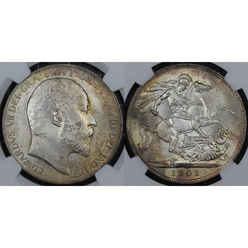 89 - 1902 Crown, MS63, Edward VII. Obv. bare head right, Rev. St. George & the Dragon with date in ex... 