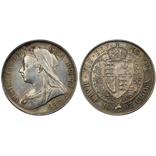 125 - 1897 Halfcrown, Victoria. Obv. old veiled head, Rev. spade-shaped shield within collar of the Garter... 