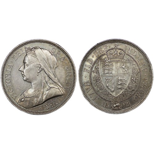 121 - 1893 Halfcrown, Victoria. Obv. old veiled head, Rev. spade-shaped shield within collar of the Garter... 