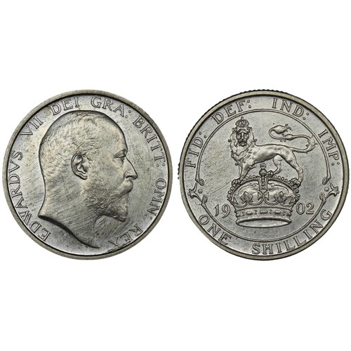 108 - 1902 Matt proof shilling, Edward VII. A few notable wipe marks otherwise gEF. [ESC 1411, Bull 3588, ... 