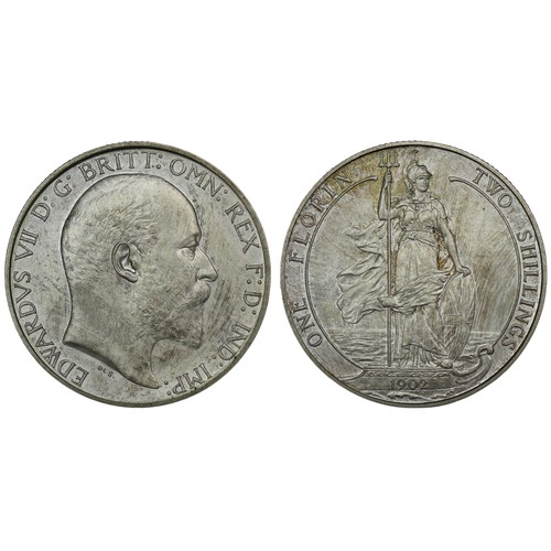 113 - 1902 Matt proof florin, Edward VII. Occasional wipe marks though these seemingly from original produ... 