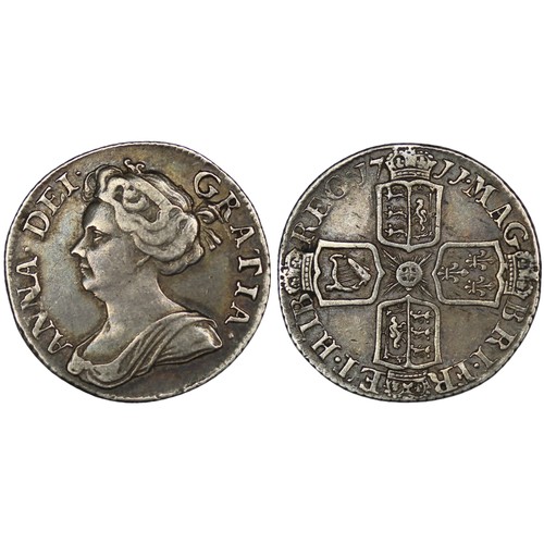 89 - 1711 Sixpence, Queen Anne. Large lis in shield, richly toned. VF. [ESC 1596A, Bull 1461, S.3619]... 