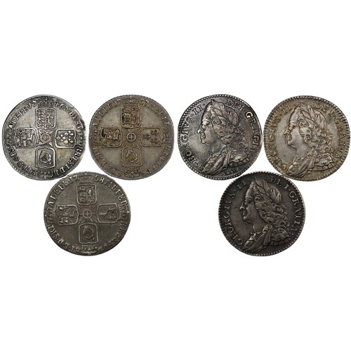 90 - Sixpence (3) all George II old head comprising 1746 LIMA (nVF), 1757 (aEF) & 1758 (gVF). The sec... 