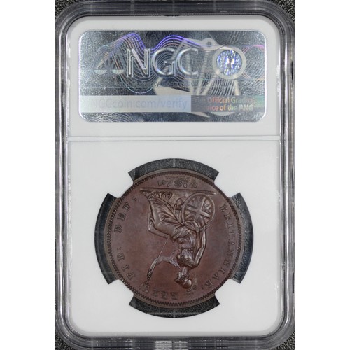 58 - 1831 Proof penny, coin alignment, NGC PF64BN, William IV. Obv. bare head facing right, Rev. Britanni... 