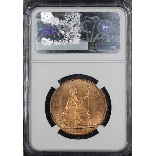 65 - Top Pop 1938 Penny, NGC MS66RD, George V. A striking example graded joint finest and sure to appeal ... 