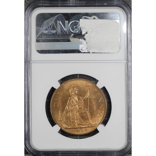 47 - Top Pop 1938 Penny, NGC MS66RD, George V. A striking example graded joint finest and sure to appeal ... 