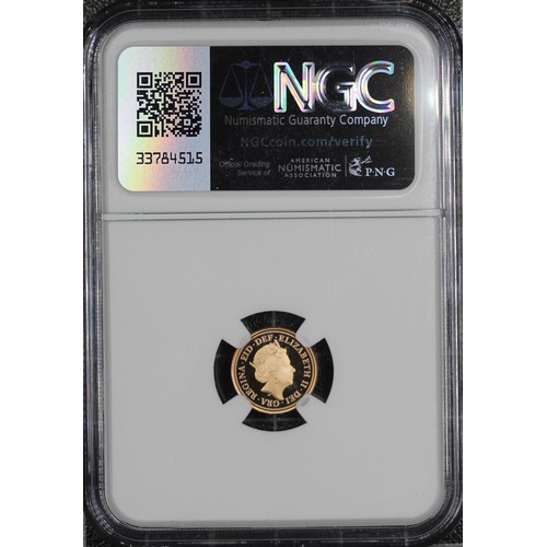 169 - NGC PF70 Ultra Cameo 2018 Proof quarter sovereign, Elizabeth II. Crowned 65 privy mark in exergue. O... 