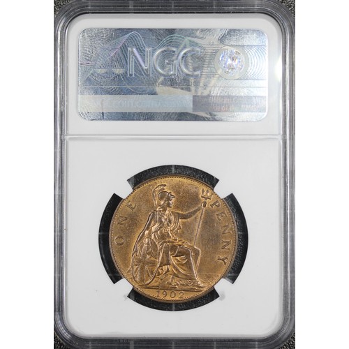 39 - 1902 Penny, NGC MS64BN, Edward VII. A richly toned though bright example unbefitting the BN colour d... 