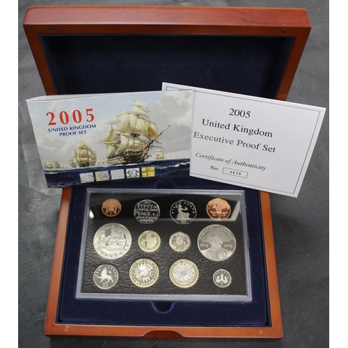 258 - 2005 Royal Mint Executive 12-coin proof set including the Battle of Trafalgar & Horatio Nelson £... 