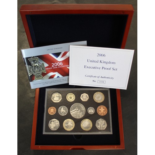 261 - 2006 Royal Mint Executive 13-coin proof set including Brunel £2 coin pair and Queen Elizabeth II 80t... 