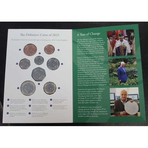 283 - 2023 Brilliant uncirculated definitive coin set, Charles III. The first official year set of the new... 