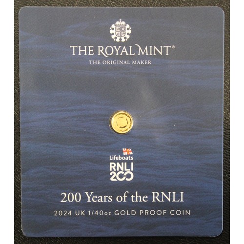 198 - 2024 1/40oz Gold proof 50p in presentation pack celebrating the 200th Anniversary of the RNLI.