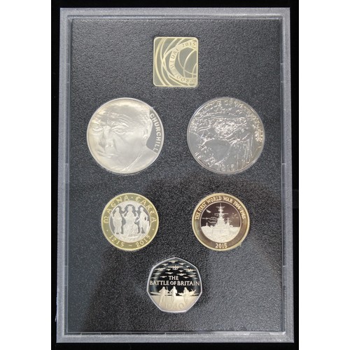 275 - 2015 Royal Mint Collectors Edition 13-coin proof set featuring the Churchill & Battle of Waterlo... 