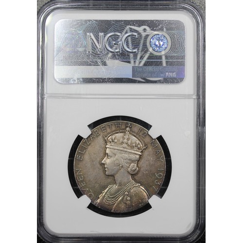 326 - 1937 Coronation Medal, NGC AU58, George VI, official Royal Mint issue struck in silver. Obv. crowned... 