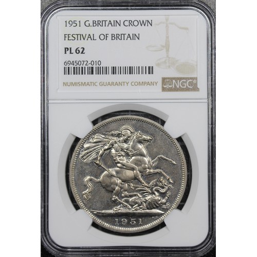 159 - 1951 Crown, NGC PL62, George VI. Festival of Britain issue. gEF. [ESC 393C, Bull 4024, S.4111]... 