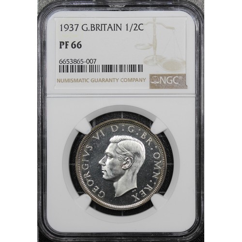 129 - NGC PF66 1937 Proof halfcrown, George VI. An extremely pleasing example amongst the finest recorded ... 