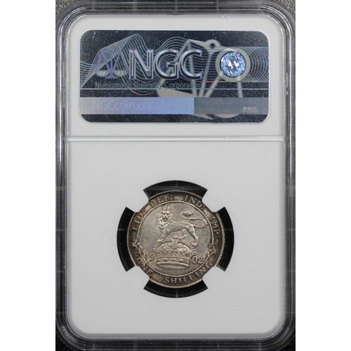 81 - 1902 Shilling, NGC MS63, Edward VII. Underlying lustre with peripheral toning. aUNC/UNC. [ESC 1410, ... 