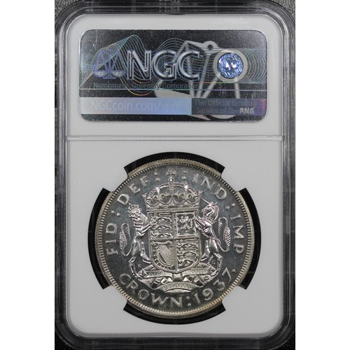 157 - 1937 Proof Crown, NGC PF62, George VI. Numerous hairlines throughout including over the devices and ... 