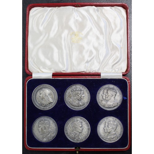 327 - Jubilee & Coronation Medals 1897-1937. A collection of six silver plated medals comprising 1897 ... 