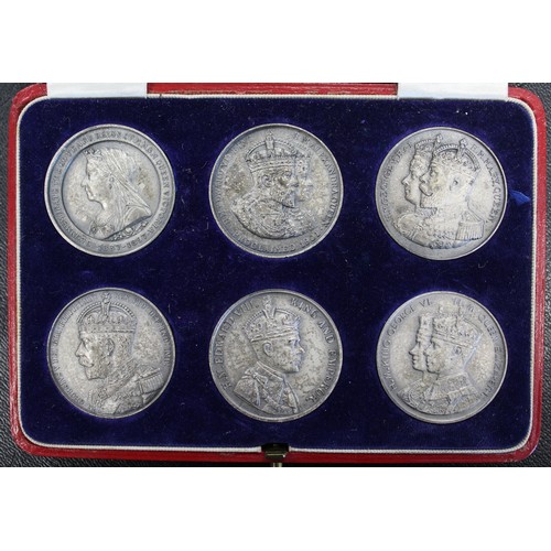 327 - Jubilee & Coronation Medals 1897-1937. A collection of six silver plated medals comprising 1897 ... 