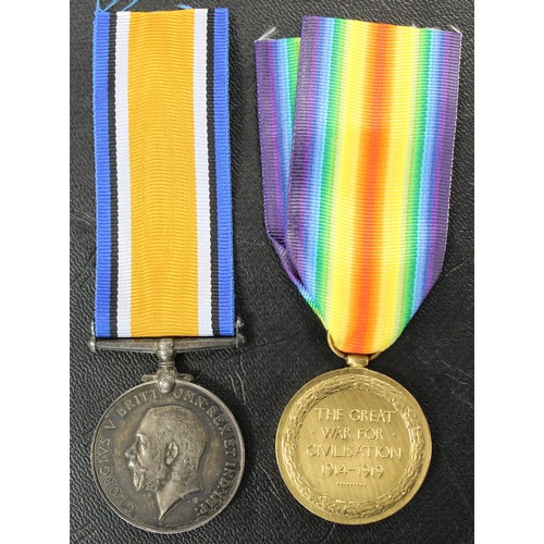 328 - A pair of WWI medals in the name of Gunner L. H. C. Strafford, Royal Artillery, service number 77589... 