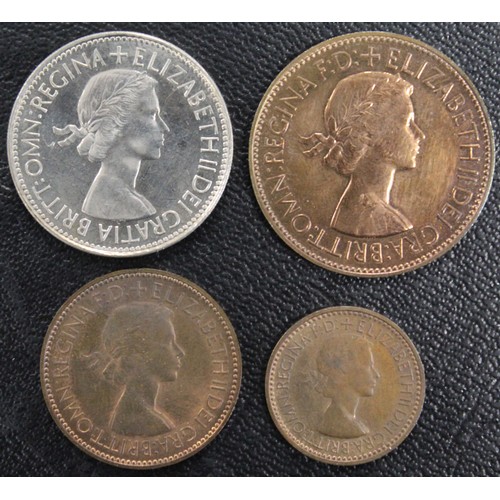 177 - A small assortment of 1953 Proof coinage (4) comprising florin, penny, half penny & farthing. Ge... 