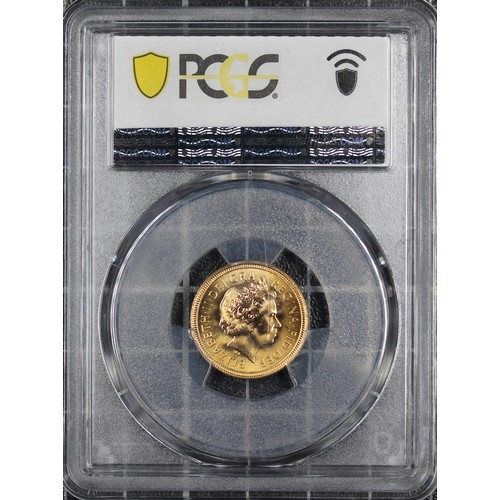 182 - 2001 Half sovereign, PCGS MS67, Elizabeth II. Obverse portrait by Ian Rank-Broadley. Choice UNC/nFDC... 