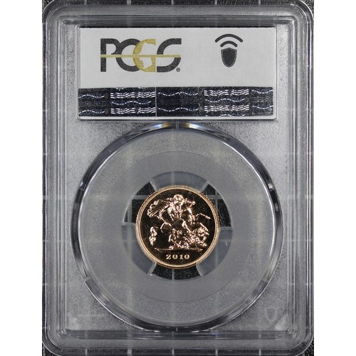 184 - 2010 Half sovereign, PCGS MS68, Elizabeth II. Obverse with portrait by Ian Rank-Broadley. nFDC. [Mar... 